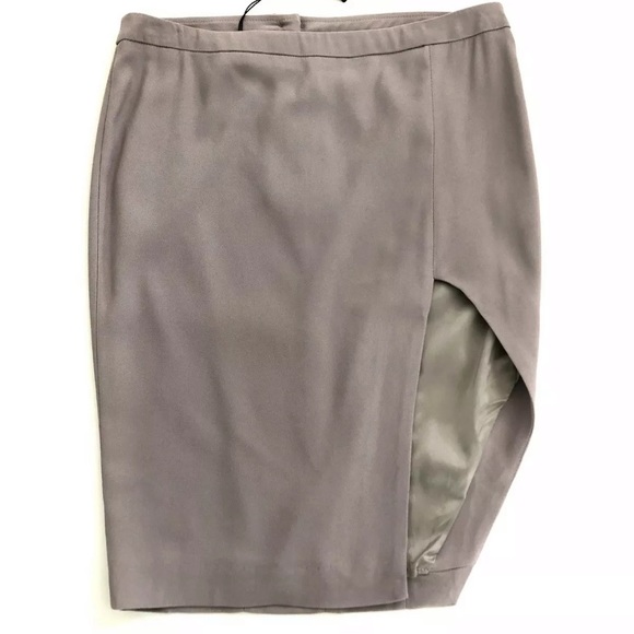 Patrizia Pepe Gray Front Split Pencil Skirt Sz42 - Picture 5 of 7